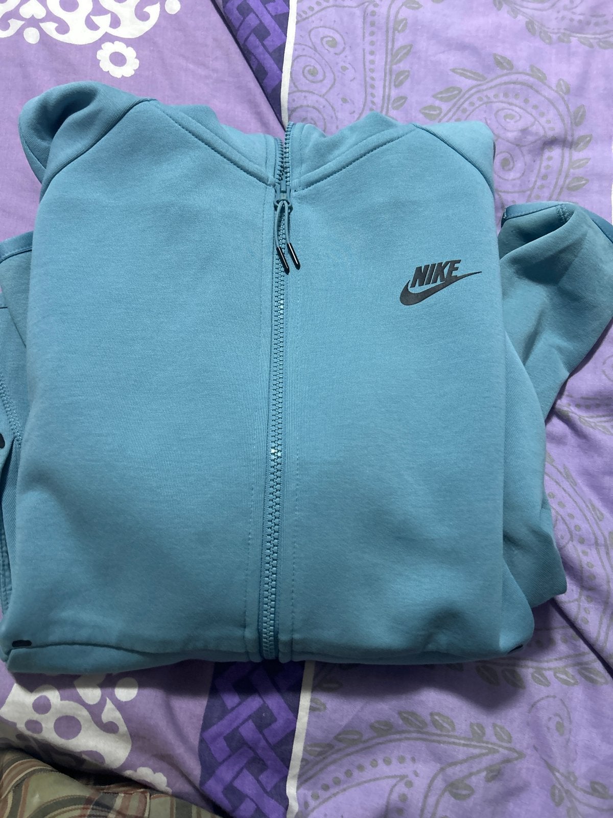 Nike Tech Fleece Hoodie - Lichtblauw, Kleding | Dames, Ophalen of Verzenden, Zo goed als nieuw, Maat 38/40 (M), Blauw
