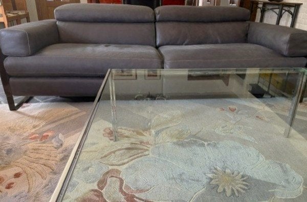 Lederen 2-zit designbank met relax CALIA, Ophalen, 100 tot 125 cm, 125 cm of meer, Zo goed als nieuw