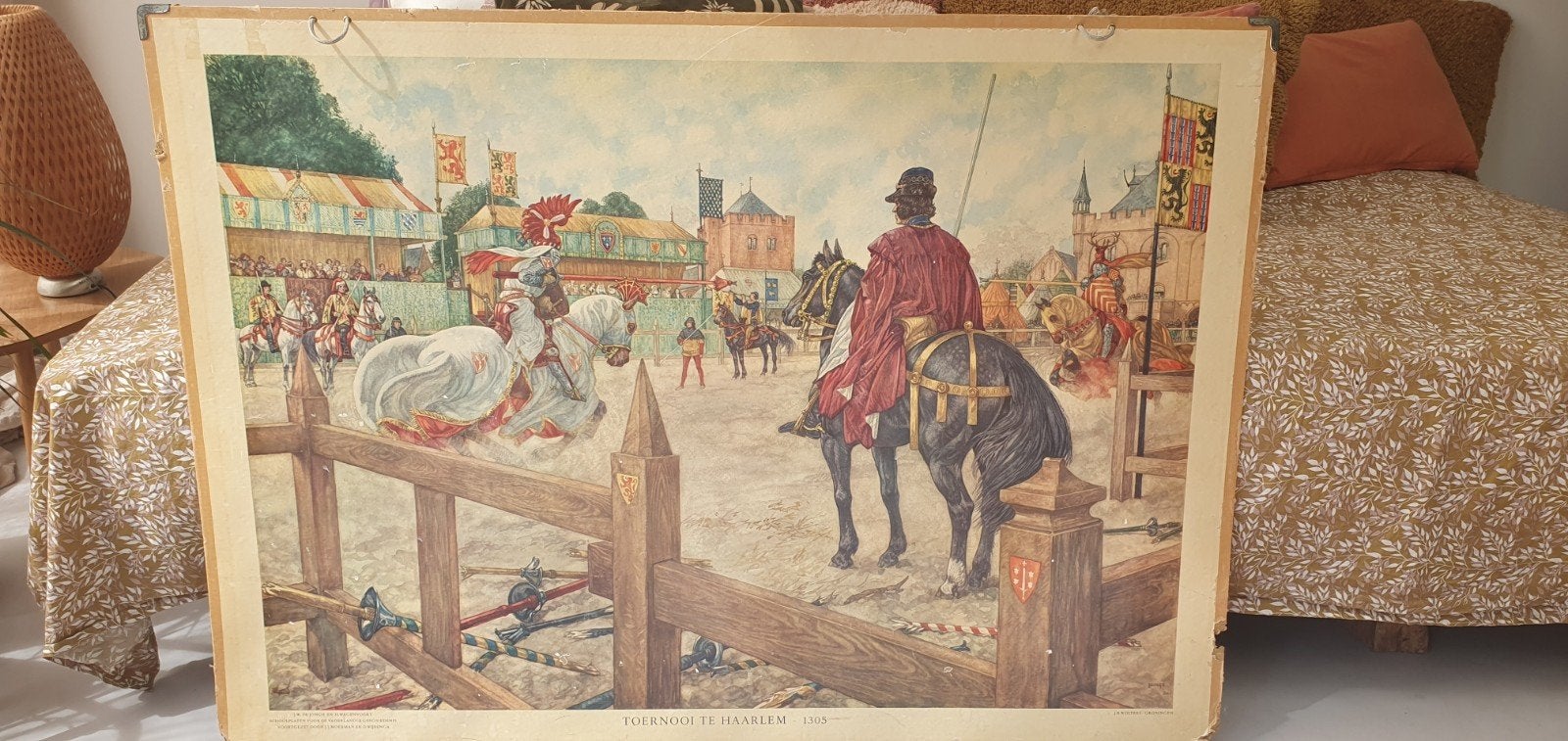 Historische Prent: Toernooi te Haarlem 1305, Ophalen
