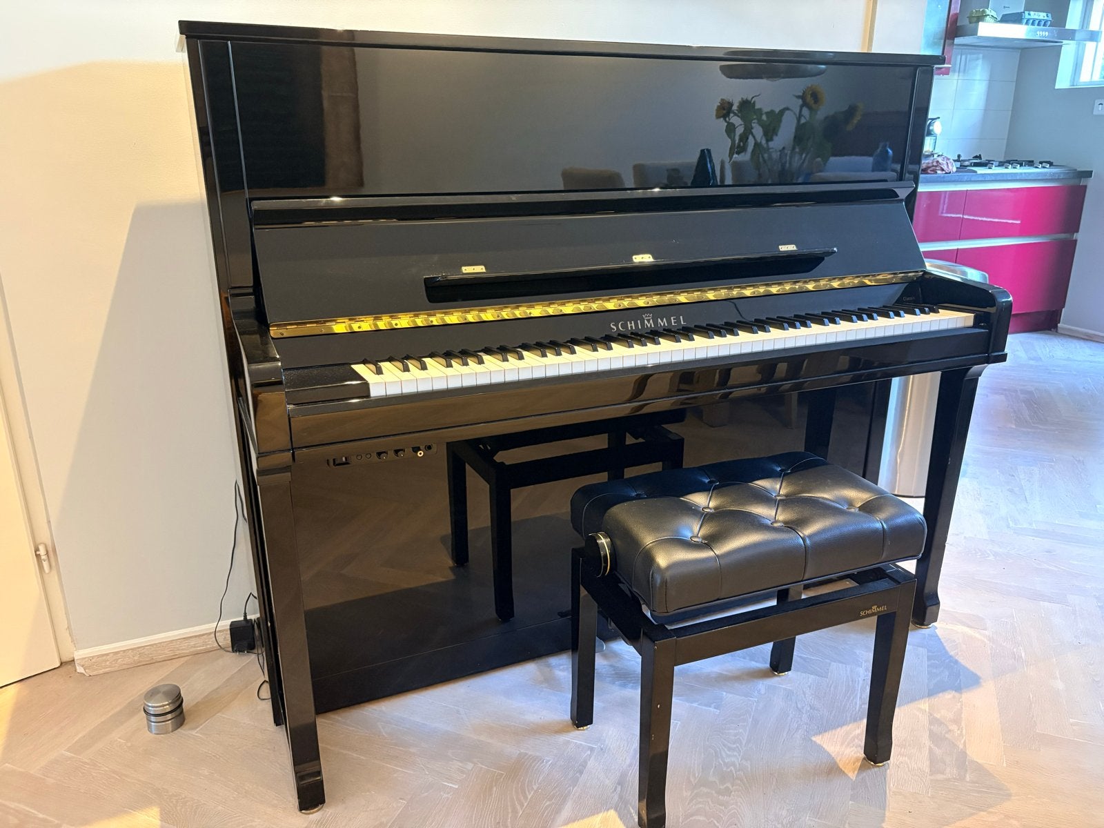 Schimmel C 126 Tradition silent Piano - Zwart Hoogglans, Muziek en Instrumenten, Ophalen, Zwart, Zo goed als nieuw, Piano