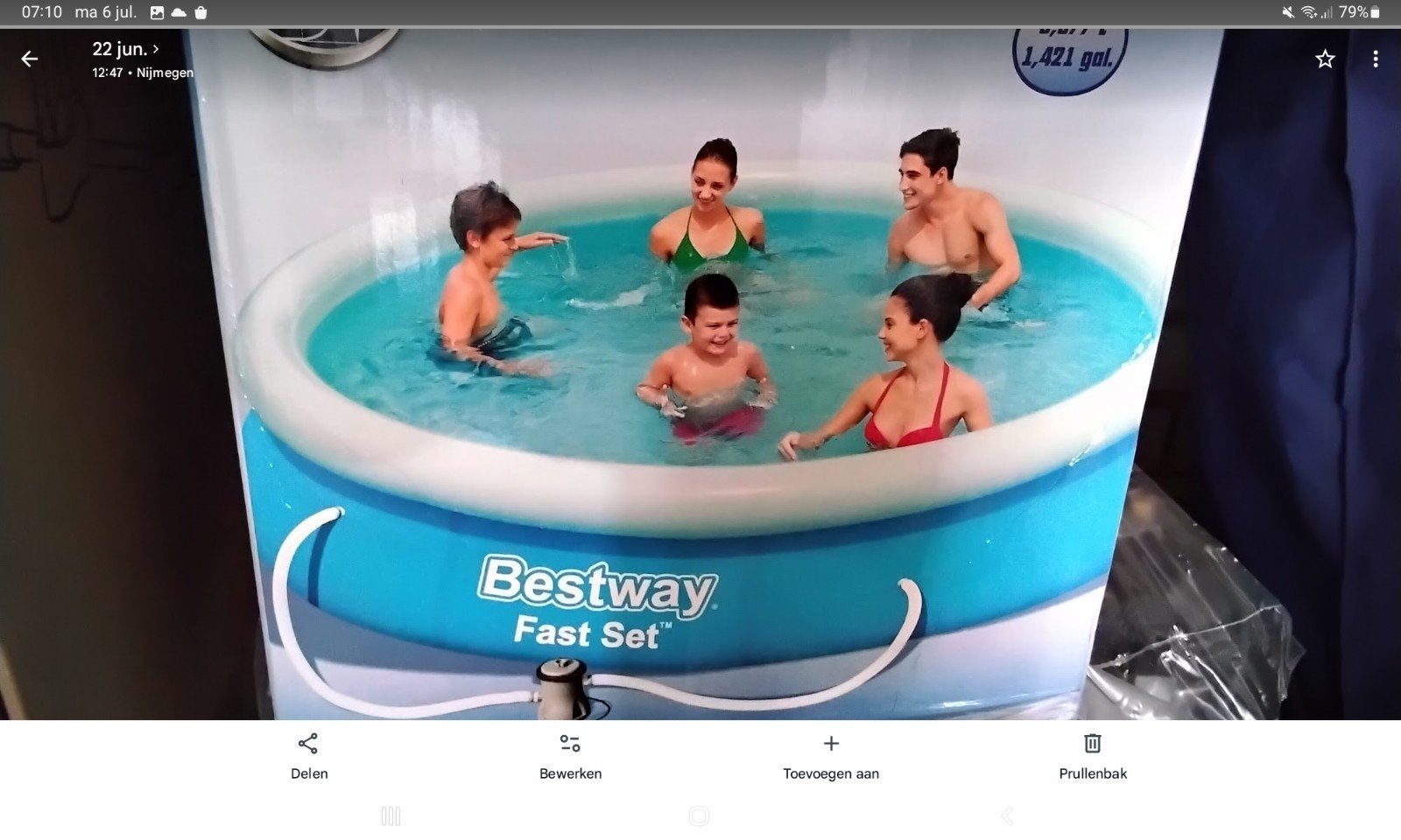 Bestway easy set up pool 366x76 hoog met pomp., Ophalen, Zo goed als nieuw, Afdekzeil