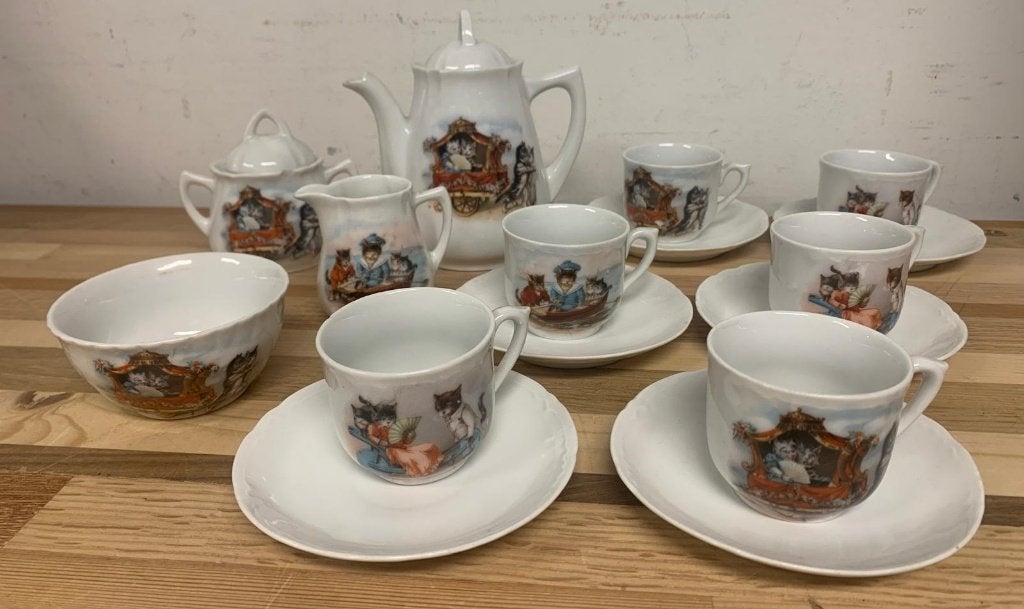 Antiek Kinderservies Porseleinen, Ophalen of Verzenden