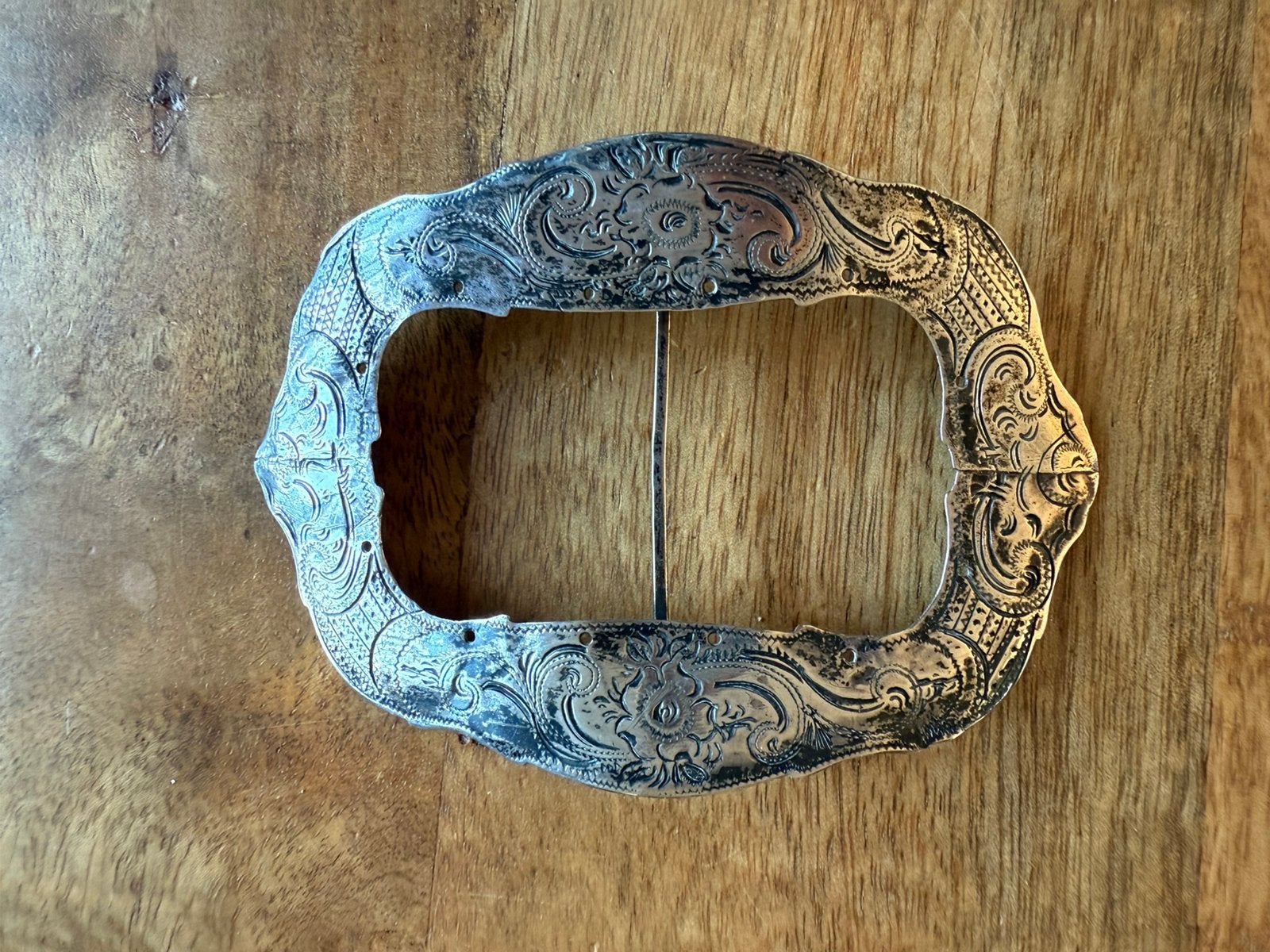 Antieke zilveren gesp (10 x 7 cm)., Ophalen of Verzenden