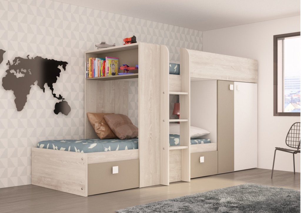 Maxim Multifunctioneel Stapelbed in Klei