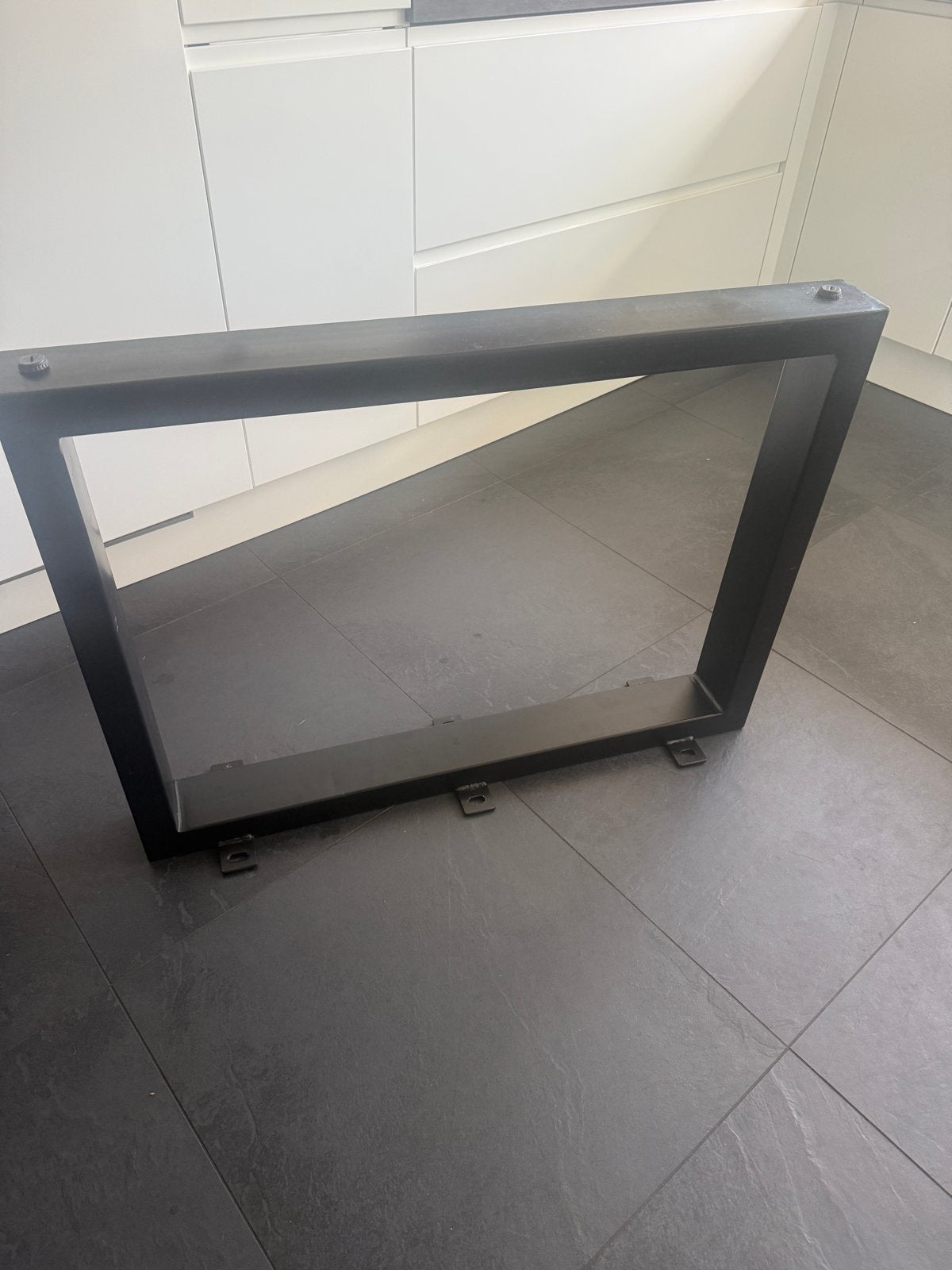 Tafelpoot zwart gecoat 72x96 cm, Huis en Inrichting, Tafelonderdelen, Ophalen, Tafelpoot, 50 tot 100 cm, Zo goed als nieuw