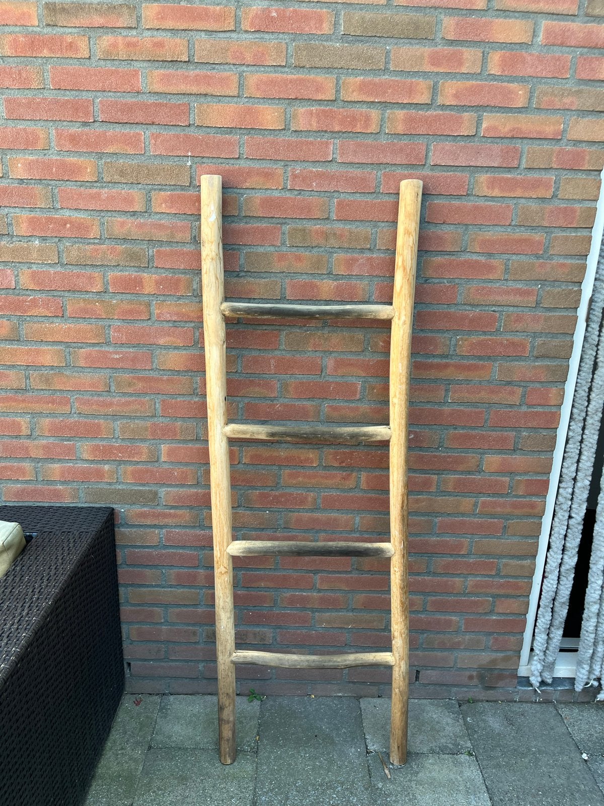 Decoratieve houten ladder, rustieke uitstraling, Doe-het-zelf en Verbouw, Ophalen, Gebruikt, Ladder, 2 tot 4 meter