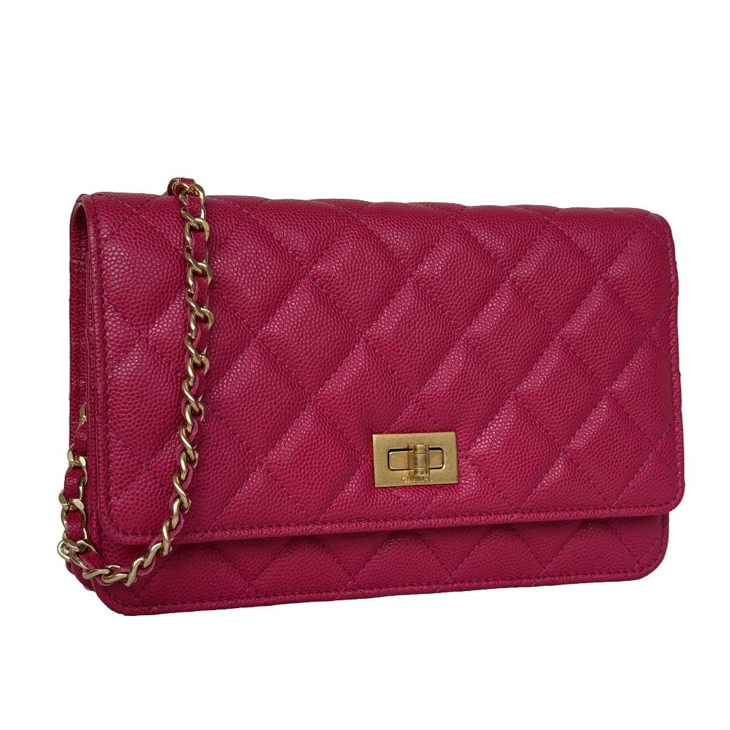 Chanel wallet on chain WOC reissue 2.55 roze kaviaar caviar, Verzenden, Zo goed als nieuw, Roze, Handtas