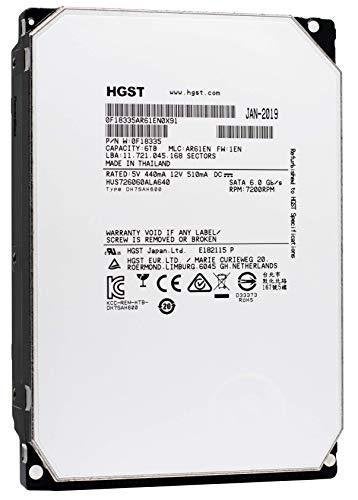 HGST 6TB SATA Harde Schijf (HDD) - Intern, 7200 RPM, HGST UltraStar, Intern, Gebruikt, Hgst