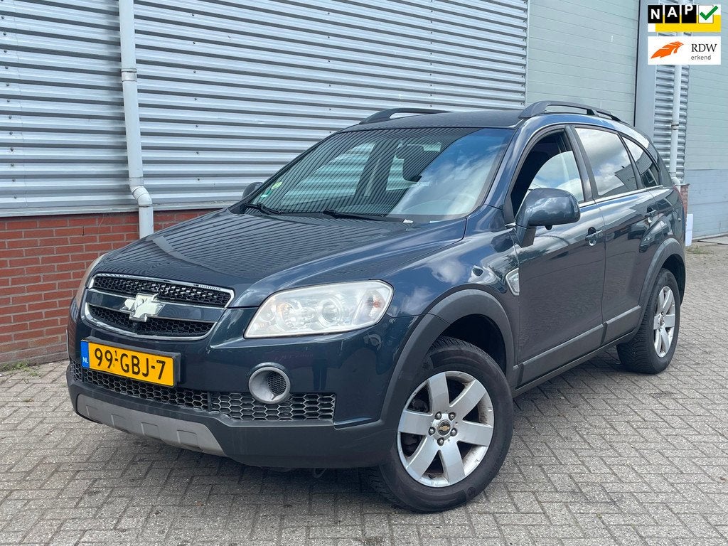 Chevrolet Captiva 2.4i 2WD 7 Zitter Navi Airco Trekhaak Came, Auto's, Chevrolet, Zwart, 4 cilinders, 7 stoelen, Bedrijf