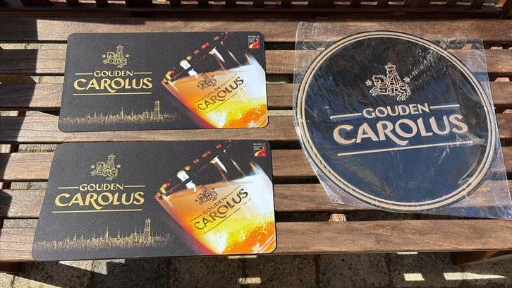 Gouden Carolus bier barmatten Tinplate muurschild, Ophalen of Verzenden, Nieuw, Reclamebord