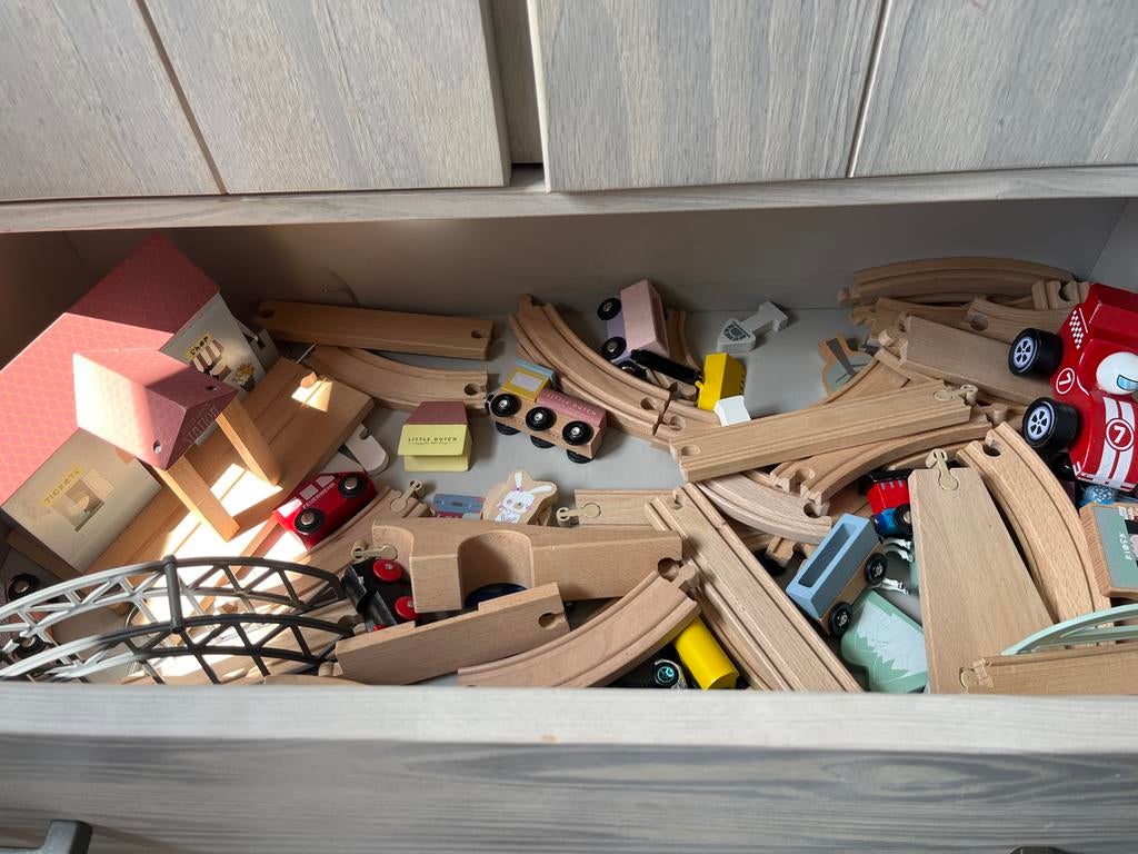 Grote houten treinbaan met Little Dutch onderdelen, Kinderen en Baby's, Speelgoed | Houten speelgoed, Ophalen of Verzenden, Gebruikt