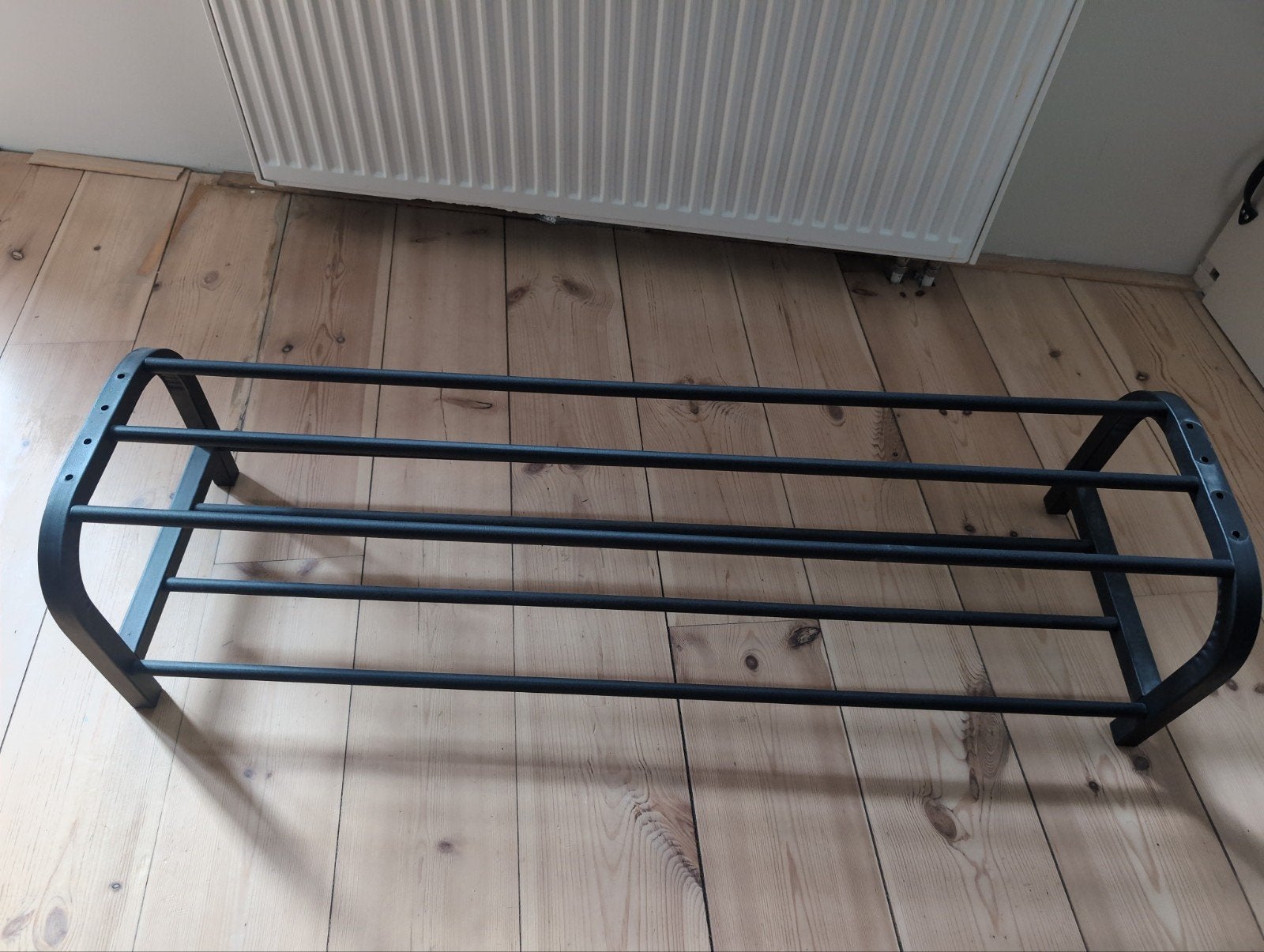 Ruim zwart metalen schoenenrek, Ophalen, Gebruikt