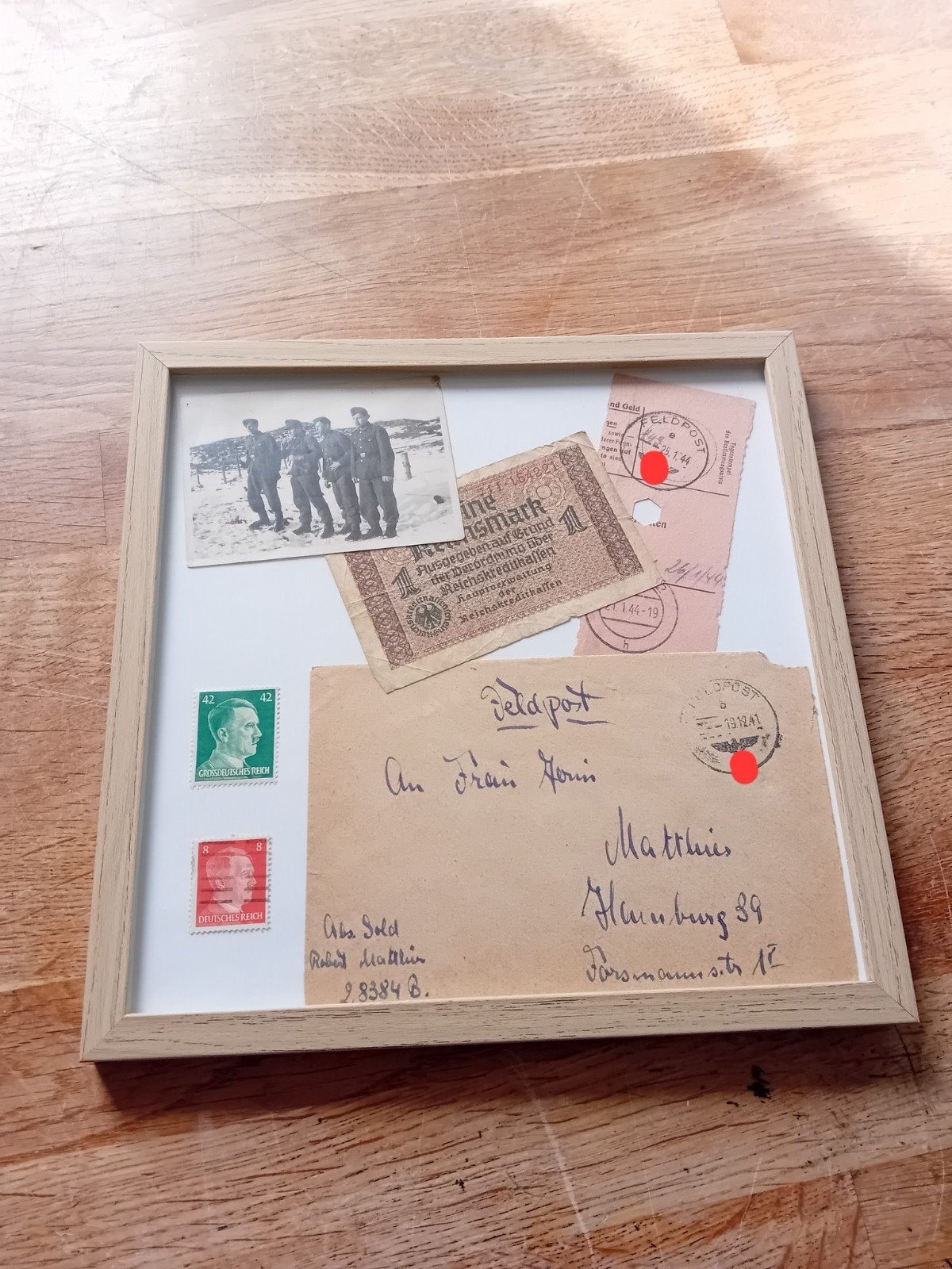 Uniek WOII memorabilia: Feldpost, foto's en bankbiljet, Verzamelen, Ophalen of Verzenden, Overige soorten, Duitsland, Overige typen