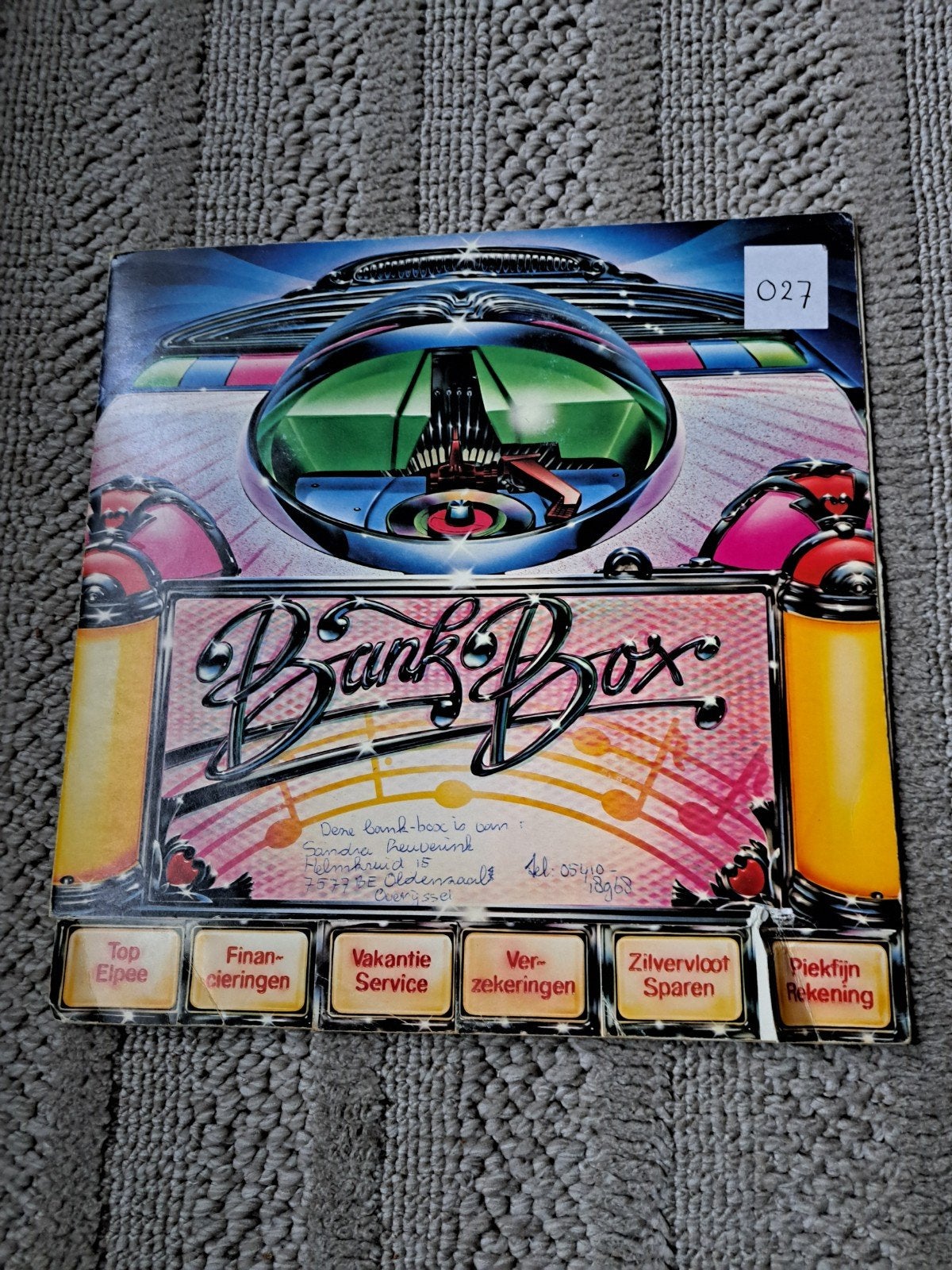 Vintage 'Bank Box' spaarpot - Jukebox design, Verzamelen, Ophalen of Verzenden, Gebruikt