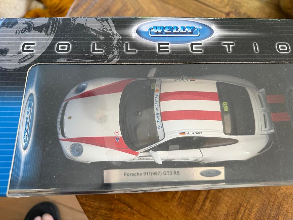 Welly 1/18 Porsche 911 GT3 RS - Nieuw in doos, G, Ophalen of Verzenden, Zo goed als nieuw, Welly