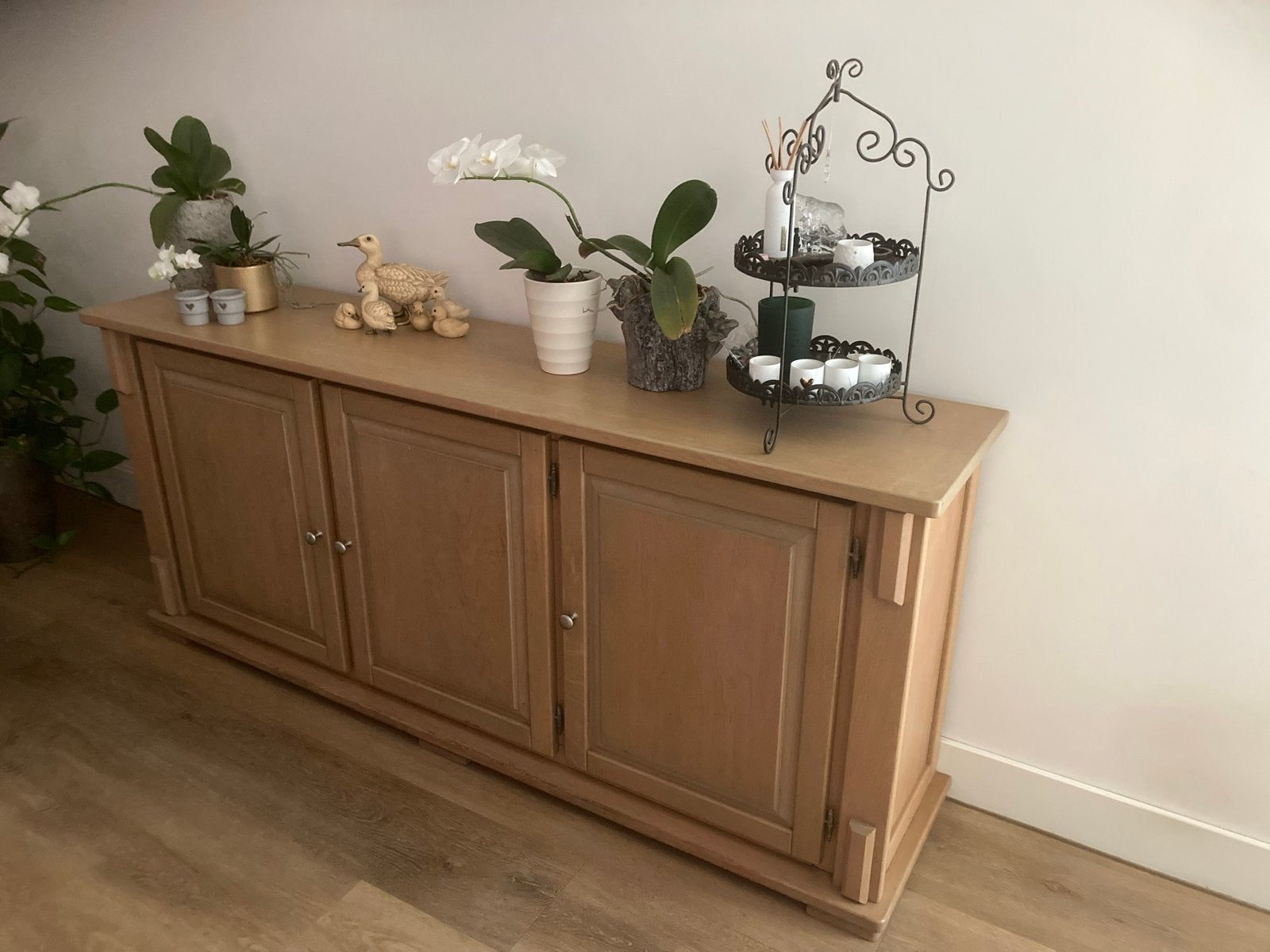 Massief blank eiken dressoir in nette staat, Huis en Inrichting, Kasten | Dressoirs, Ophalen, Gebruikt, 150 tot 200 cm, Eikenhout