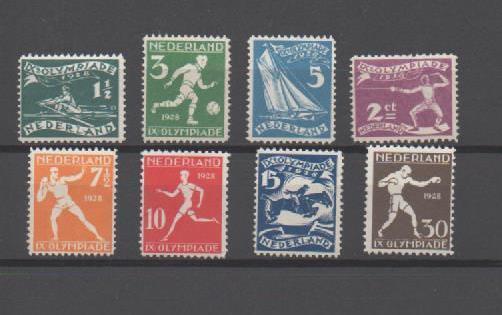 nvph 212-219 postfris nagegomd, Postzegels en Munten, Postzegels | Nederland, Ophalen of Verzenden