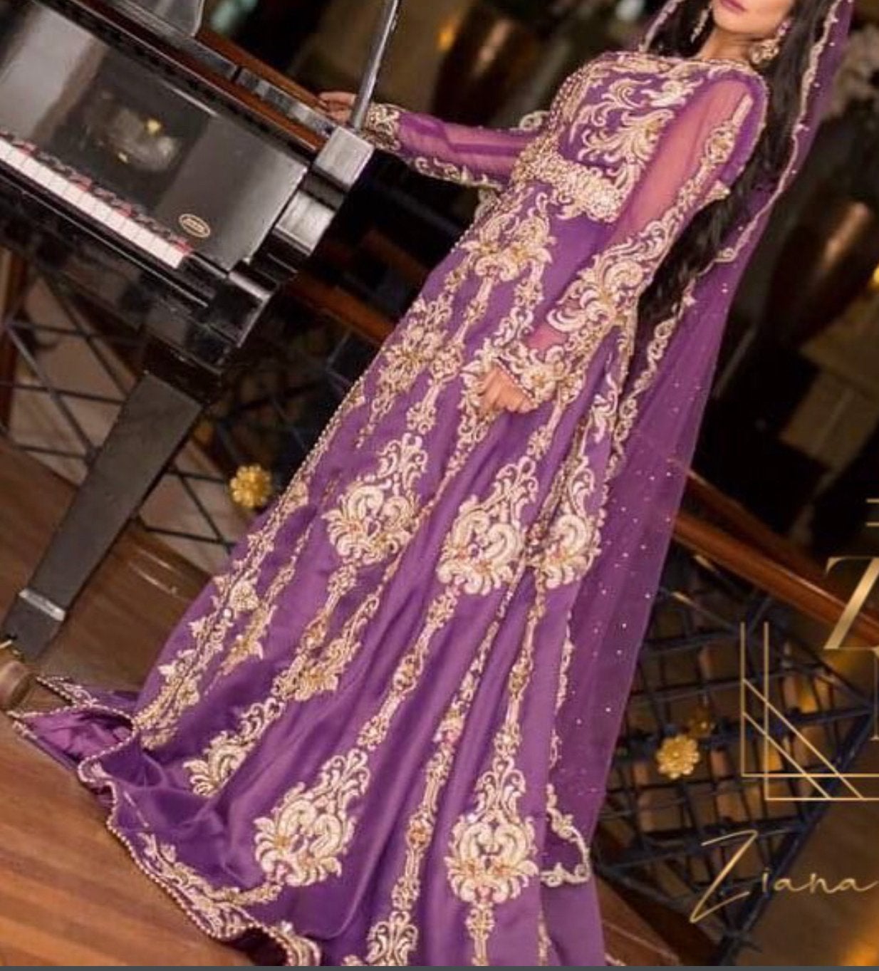 Lebsa takshita takchita ziana bruids jurk, Kleding | Dames, Ophalen of Verzenden, Zo goed als nieuw, Blauw, Overige typen