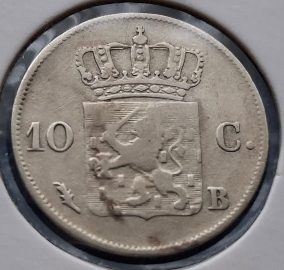 Nederland 10 cent 1828 Willem I ( Brussel ) *, Verzenden, Zilver, 10 cent, Koning Willem I