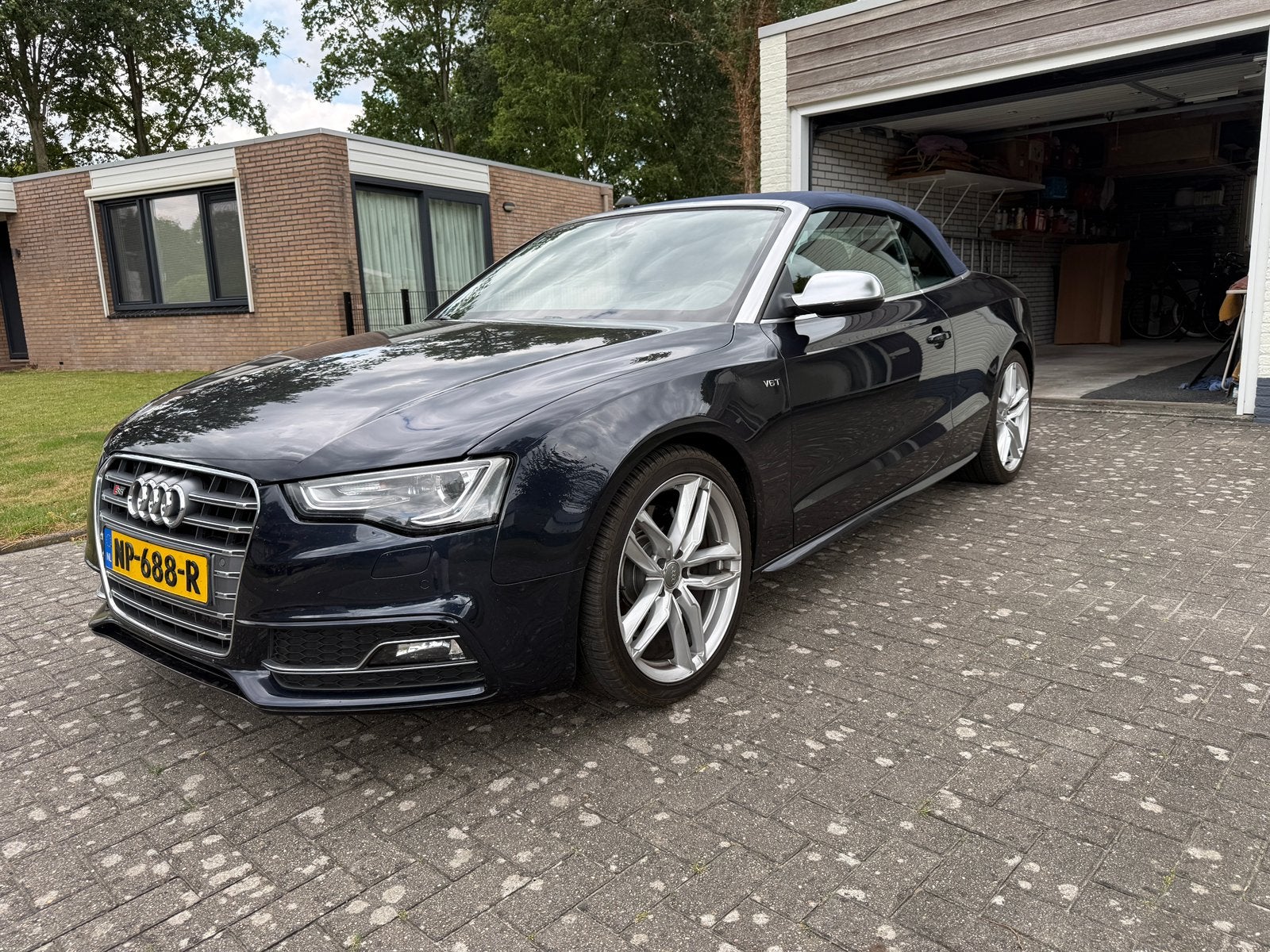 Audi S5 3.0 Tfsi 245KW Cabrio Quat. S-tr 2012 Blauw, Automaat, Zwart, 2995 cc, Cabriolet
