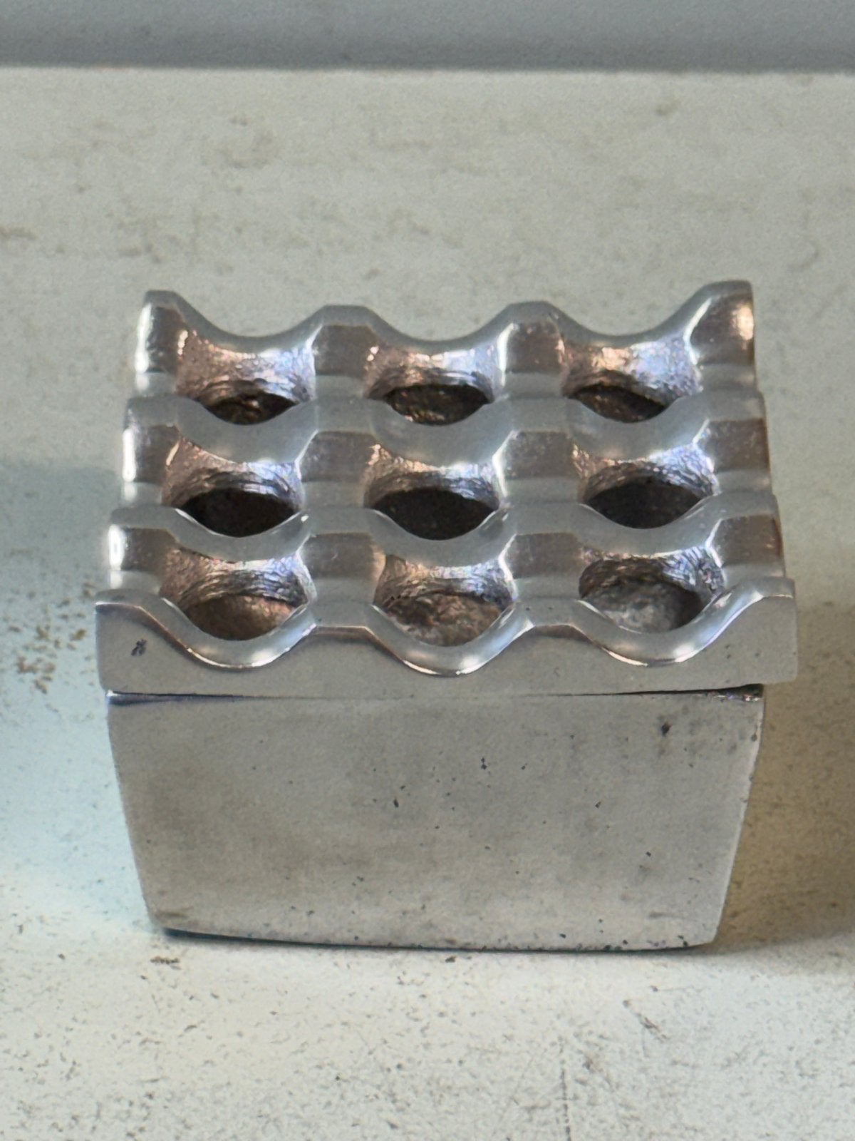 Retro Space Age Design Asbak - Aluminium, Ophalen of Verzenden