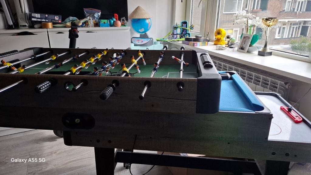 Tafelvoetbaltafel met biljart en airhockey, Ophalen of Verzenden