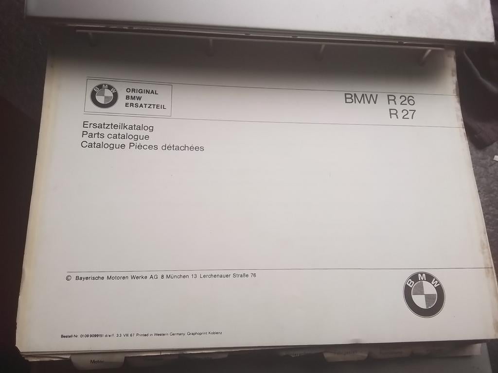 BMW R25,R26,R27 en R50,60 en69,onderdelen boek, Motoren, Ophalen of Verzenden, BMW