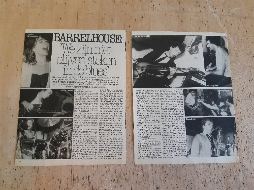 Knipsel Barrelhouse A4 Muziek Expres 1 art, Verzamelen, Ophalen of Verzenden, 1980 tot heden, Nederland, Knipsel(s)