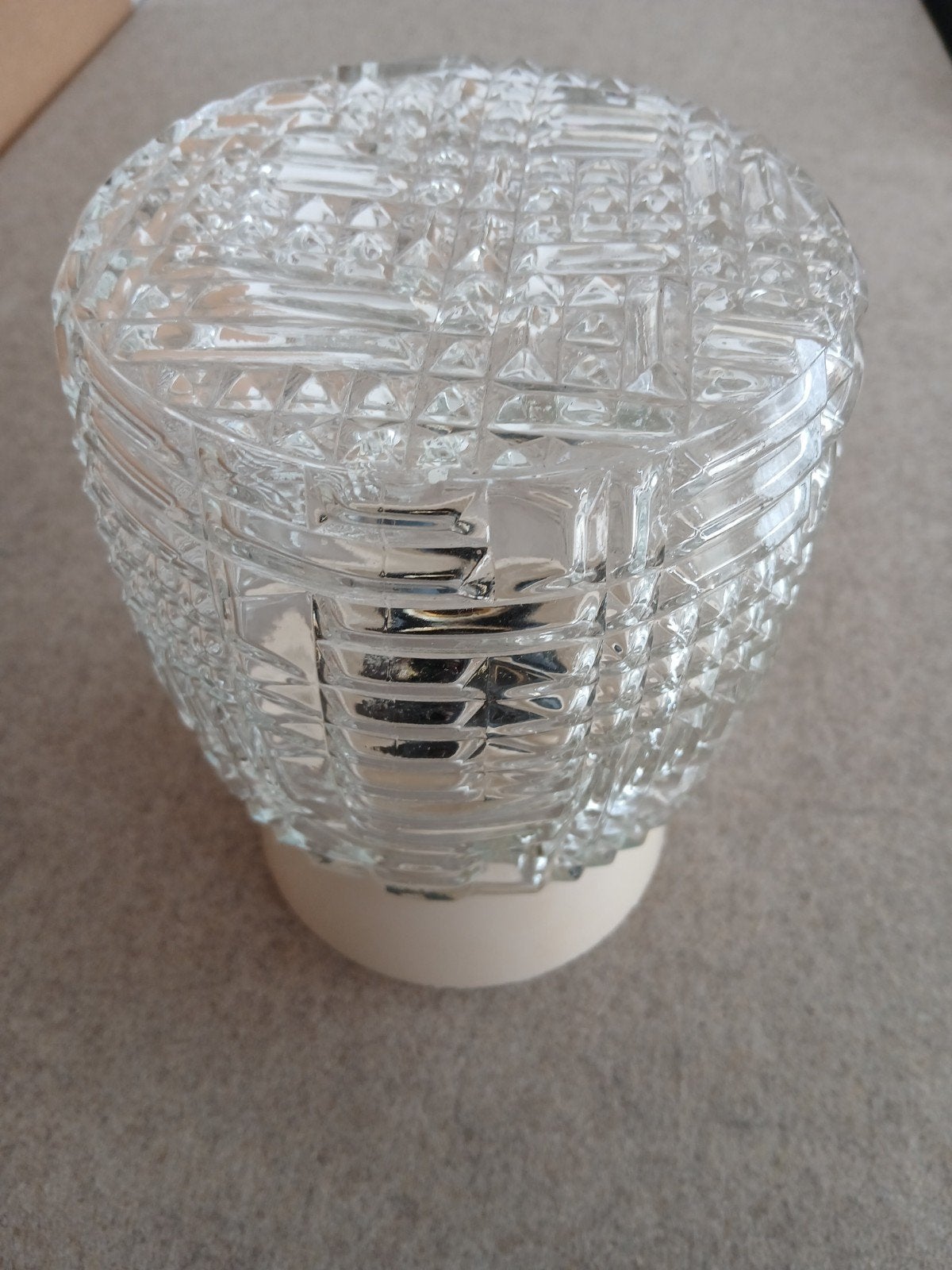 vintage plafonnière, glazen plafondlamp, Huis en Inrichting, Lampen | Plafondlampen, Ophalen of Verzenden, Zo goed als nieuw, Glas