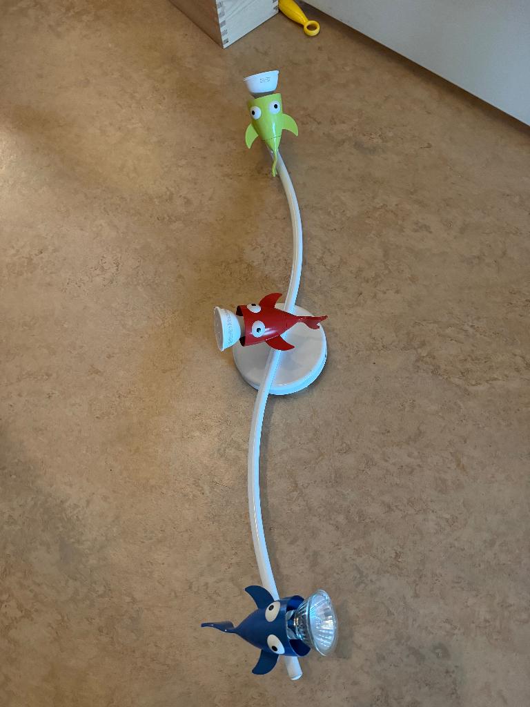 IKEA kinderkamer plafondlamp met visjes – 3 spots, Ophalen of Verzenden, Gebruikt, Metaal