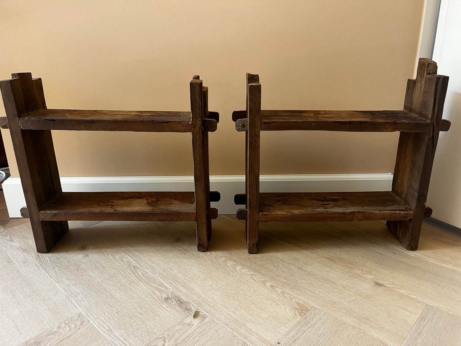 2 houten decoratie rekjes, Ophalen, Gebruikt, 50 tot 100 cm, Minder dan 50 cm