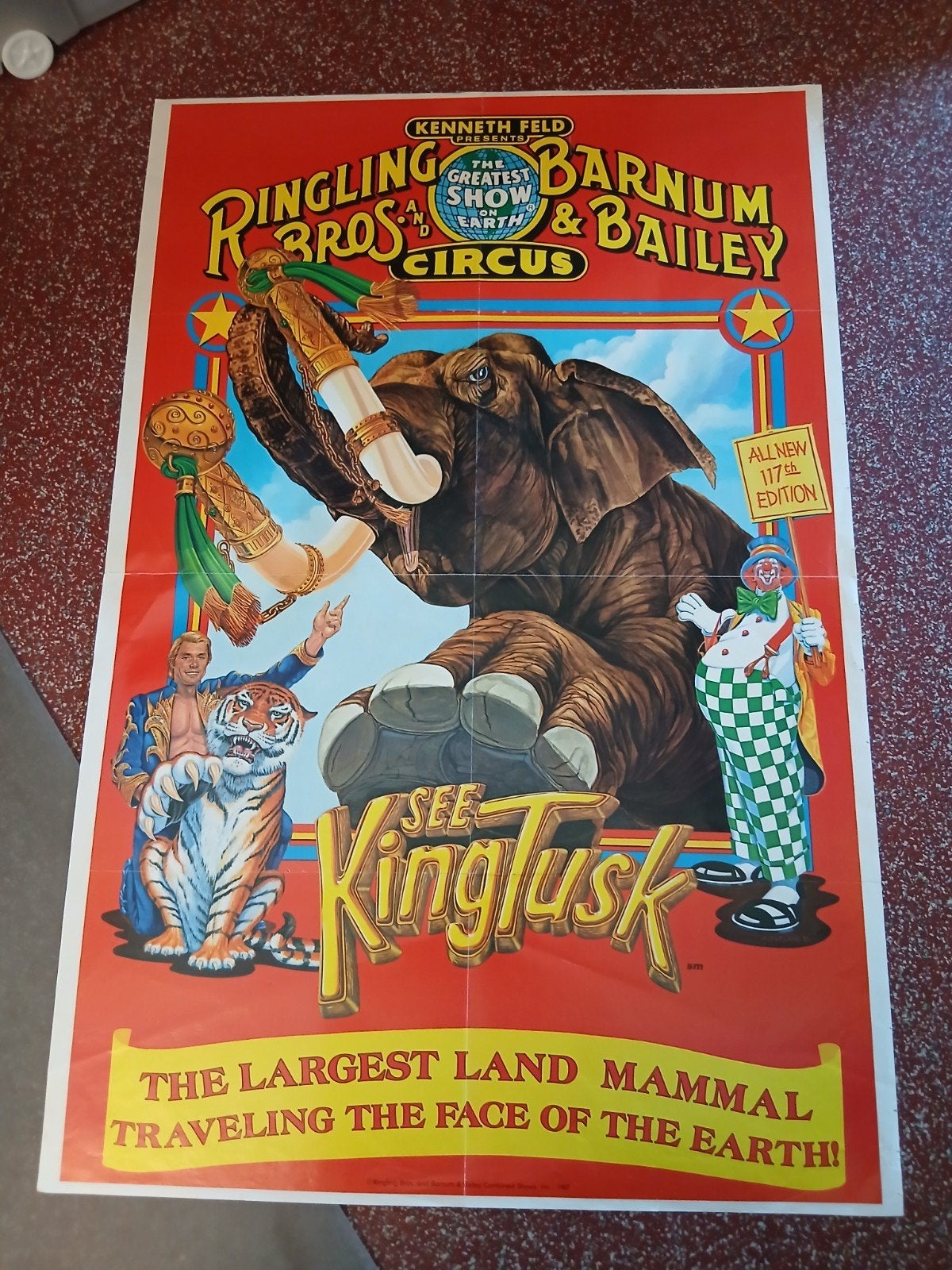 Oude poster van circus Barnum and Baley, Verzamelen, Ophalen of Verzenden, Zo goed als nieuw, A1 t/m A3