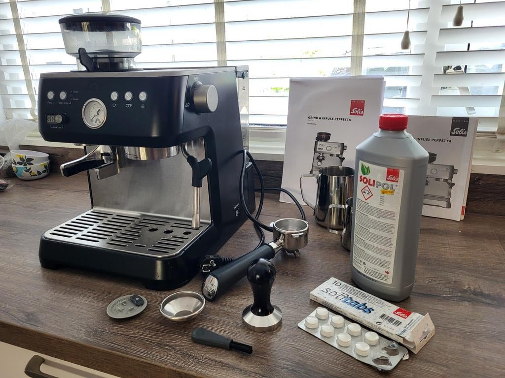 Solis Grind & Infuse Perfetta 1019 Espressomachine, Espresso apparaat, 10 kopjes of meer, Ophalen of Verzenden, Zo goed als nieuw