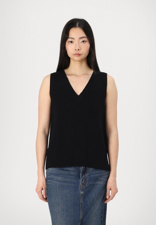 Vila gebreide zwarte spencer met V-hals - Maat S, Kleding | Dames, Zwart, Vila, Ophalen of Verzenden, Zo goed als nieuw