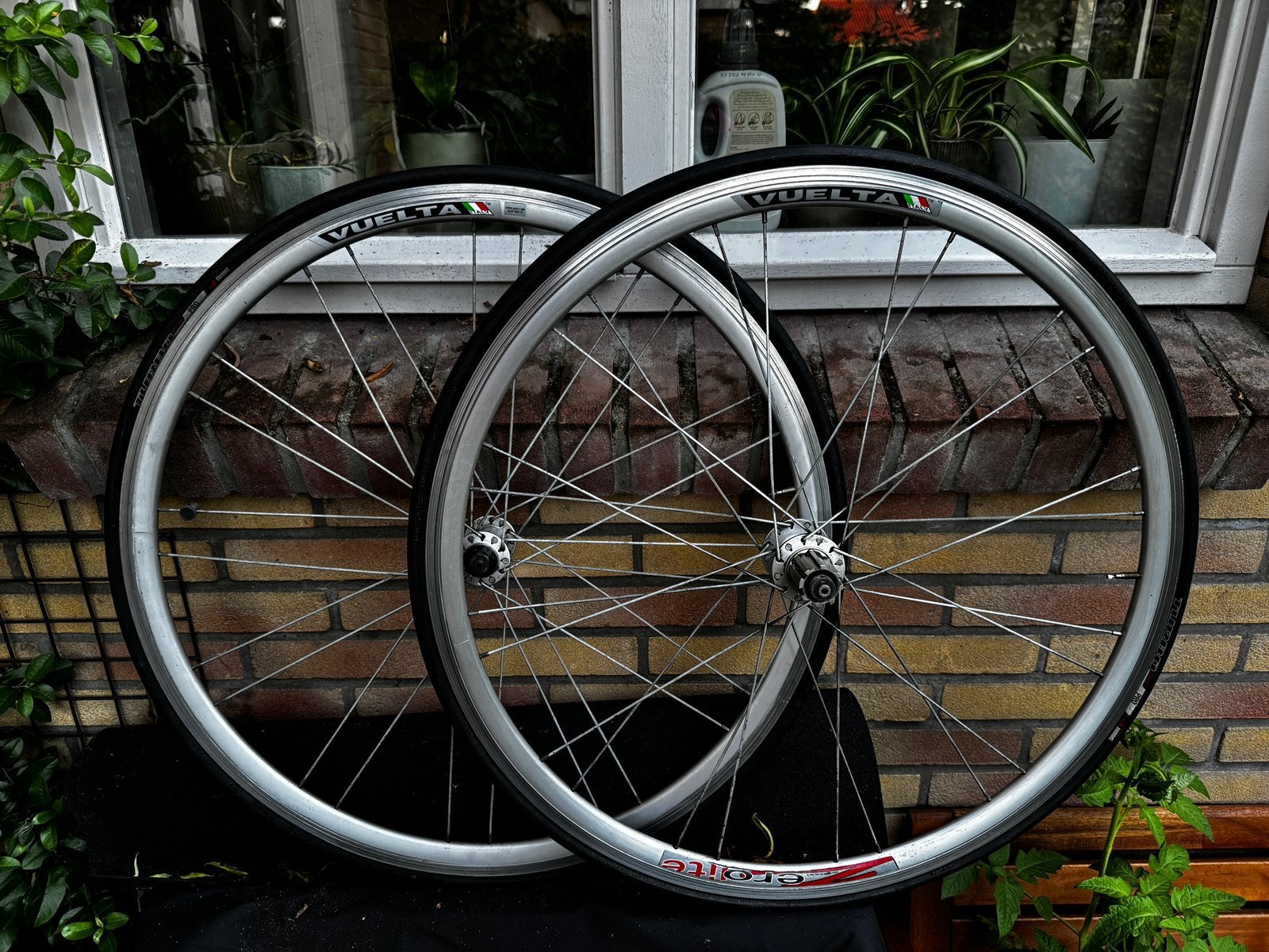 Aluminium wielset Zerolite “Vuelta” met campagnolo body, Gebruikt, Aluminium, Racefiets, Ophalen