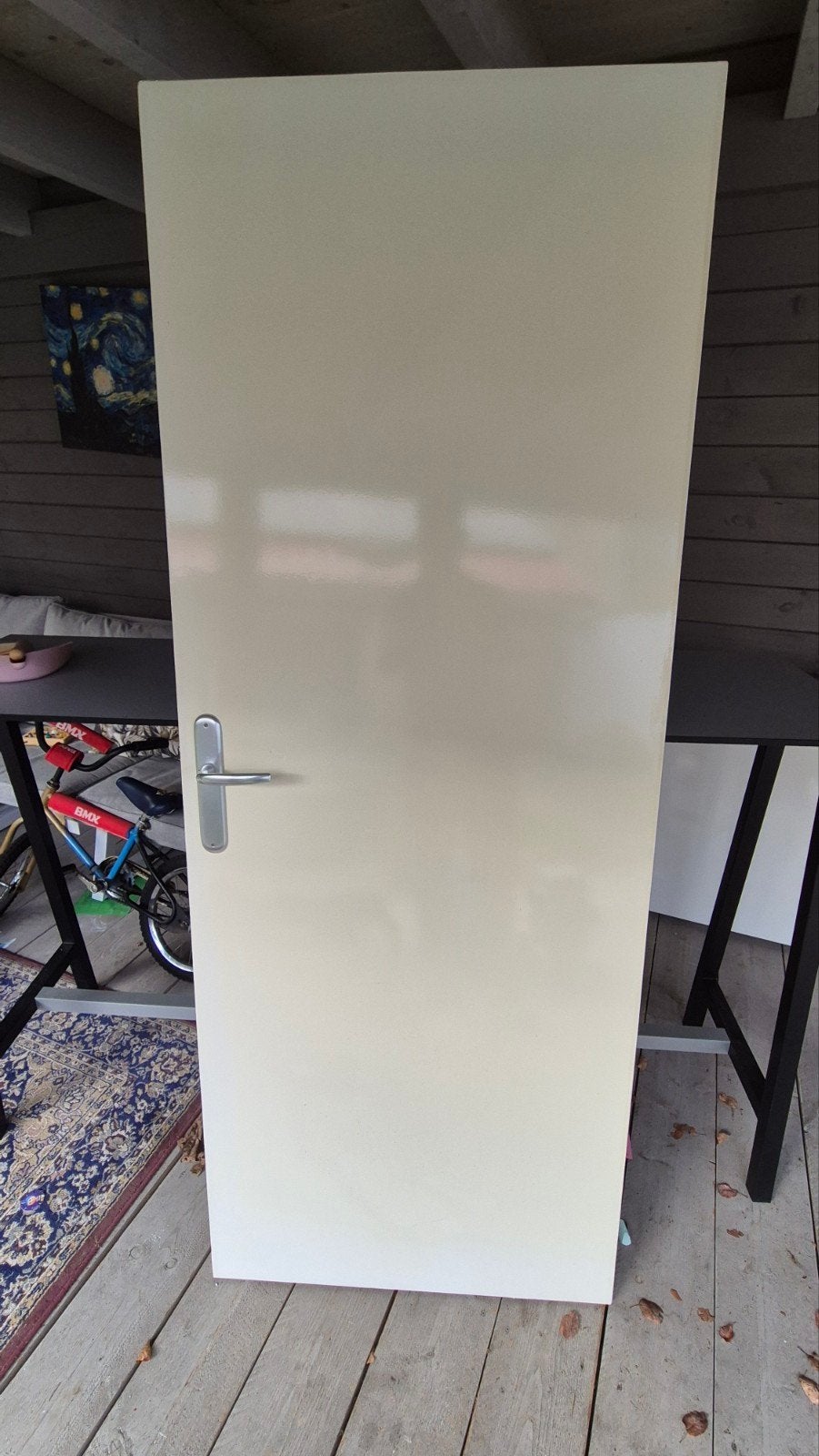 Crèmekleurige binnendeur met klink, Ophalen, Gebruikt, Minder dan 80 cm, Binnendeur