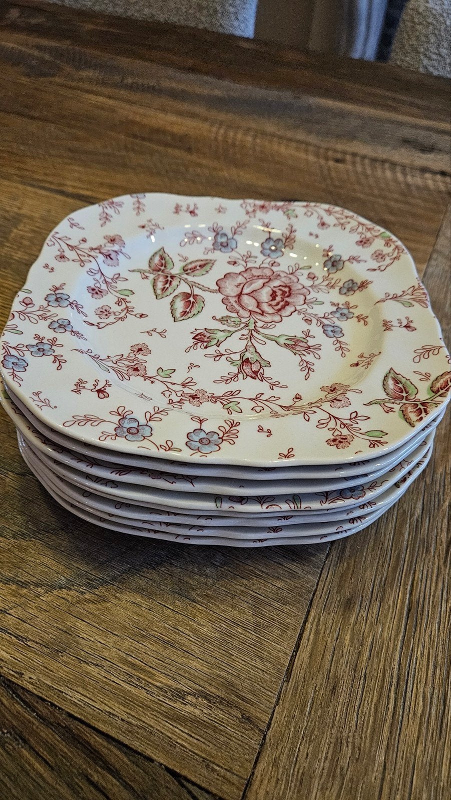 Johnson Brothers Rose Chintz vierkante borden, Huis en Inrichting, Ophalen of Verzenden, Aardewerk, Klassiek, Bord(en)