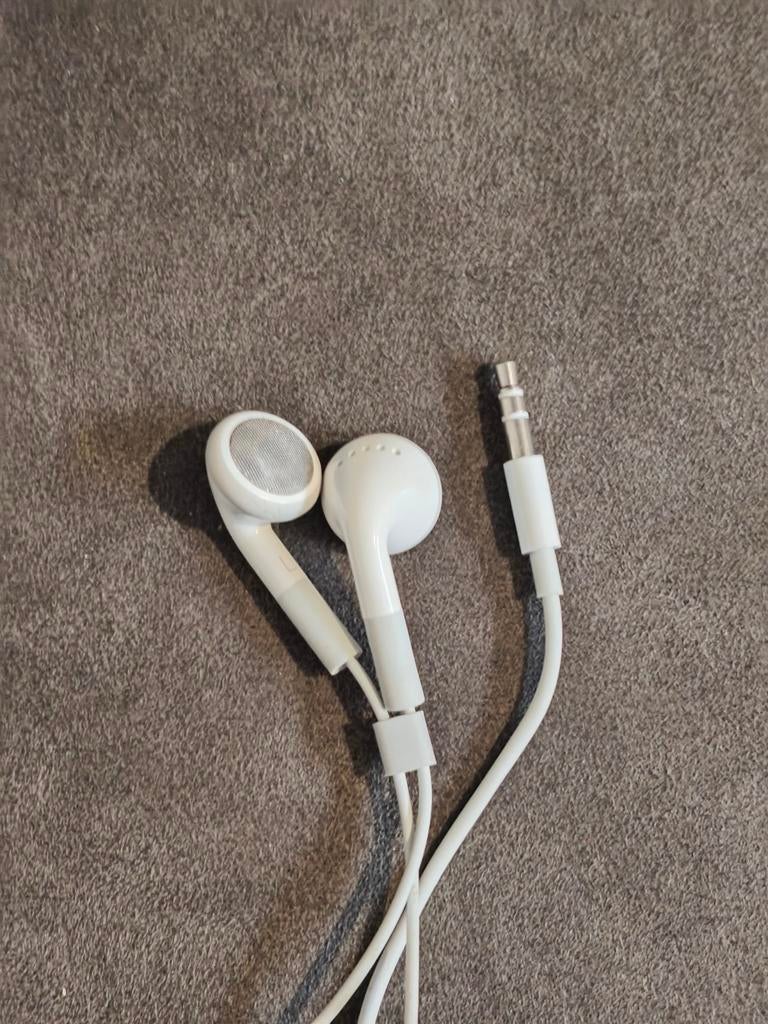 Witte oordopjes met 3.5mm jack-aansluiting, Gebruikt, Ophalen of Verzenden, Apple, In oorschelp (earbud)
