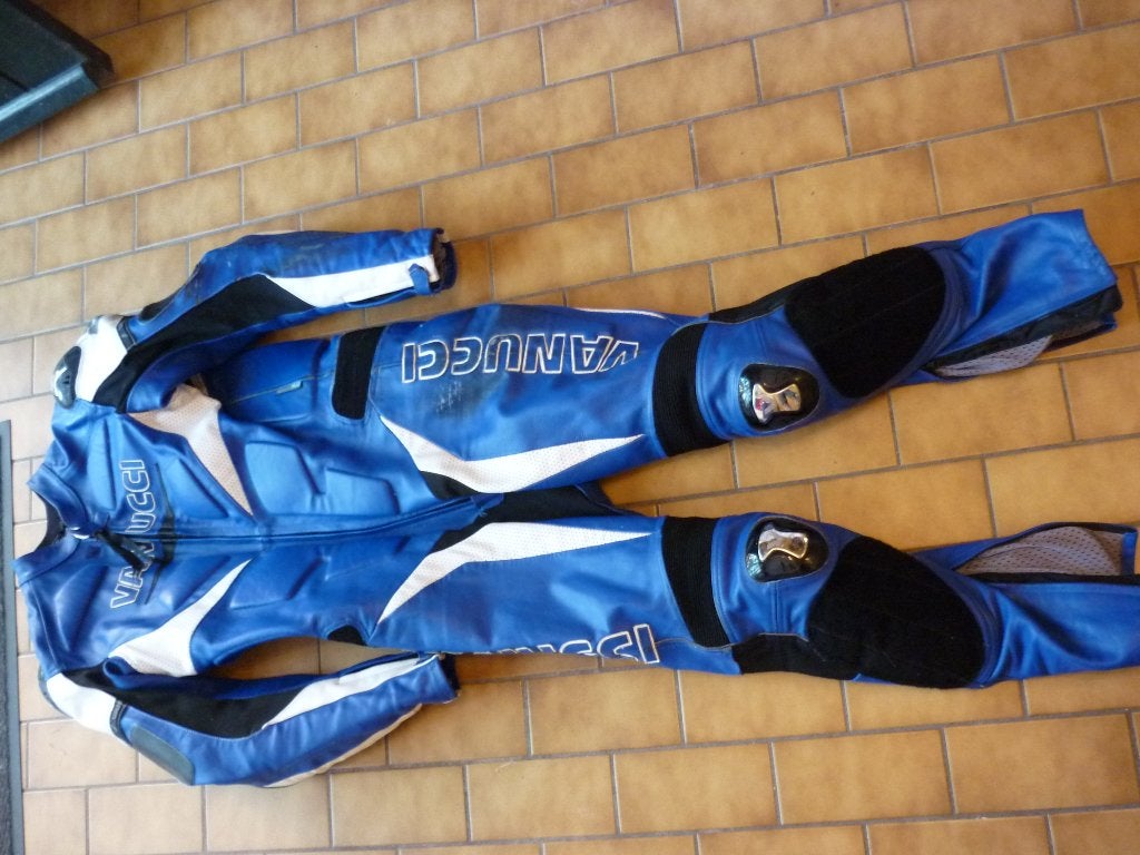 Vanucci 1 delige leren 56 0verall blauw (schuifschade), Overige merken, Heren, Ophalen of Verzenden, Overall