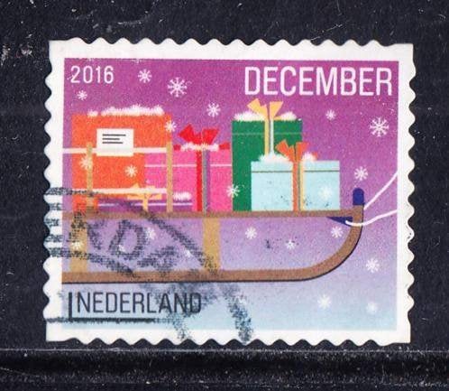 1185 – Nederland nvph 3474 gestempeld , Decemberzegel , slee, Verzenden, Na 1940, Gestempeld