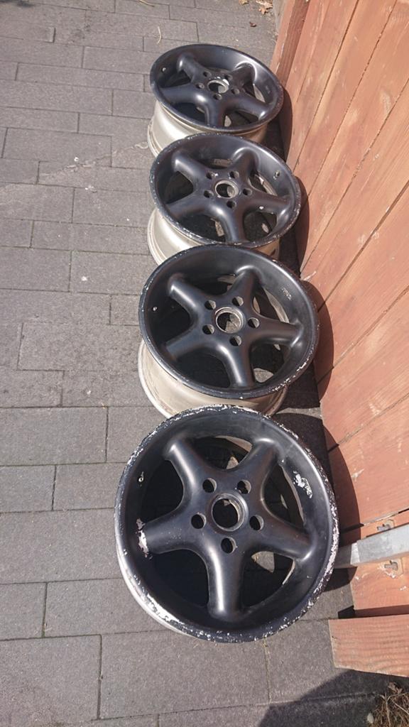 breedset 17 inch velgen 8j 9,5j 5x130 verbreed staal 5x100, Ophalen, Gebruikt, Velg(en), 17 inch