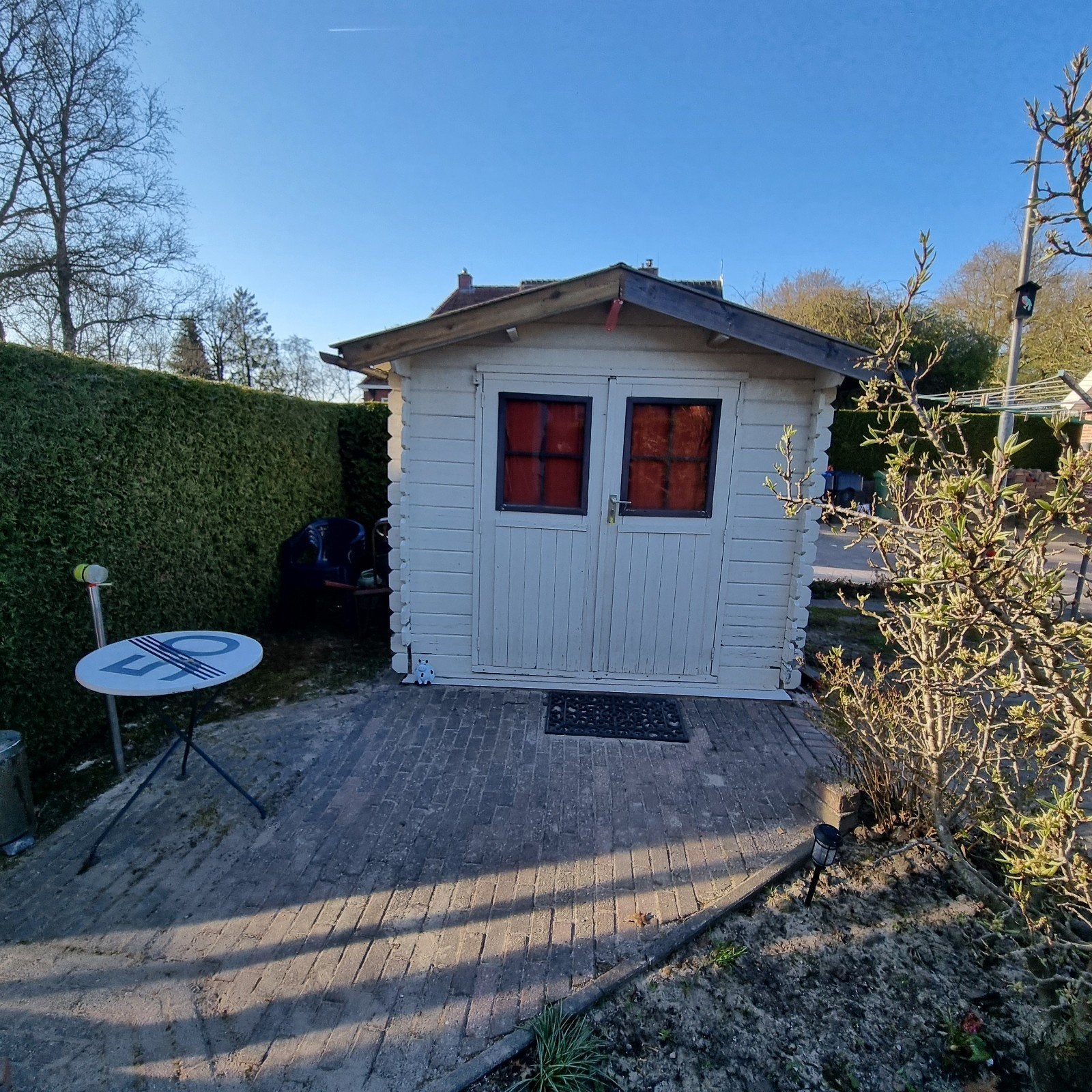 Sanitair blokhut met douche, wc en wasbakje, Ophalen of Verzenden, Douche