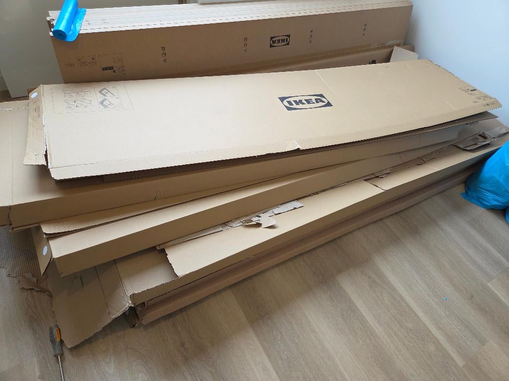 Gratis- Grote vellen karton- Ikea dozen, Ophalen, 100 cm of meer, 60 cm of meer, Minder dan 35 cm