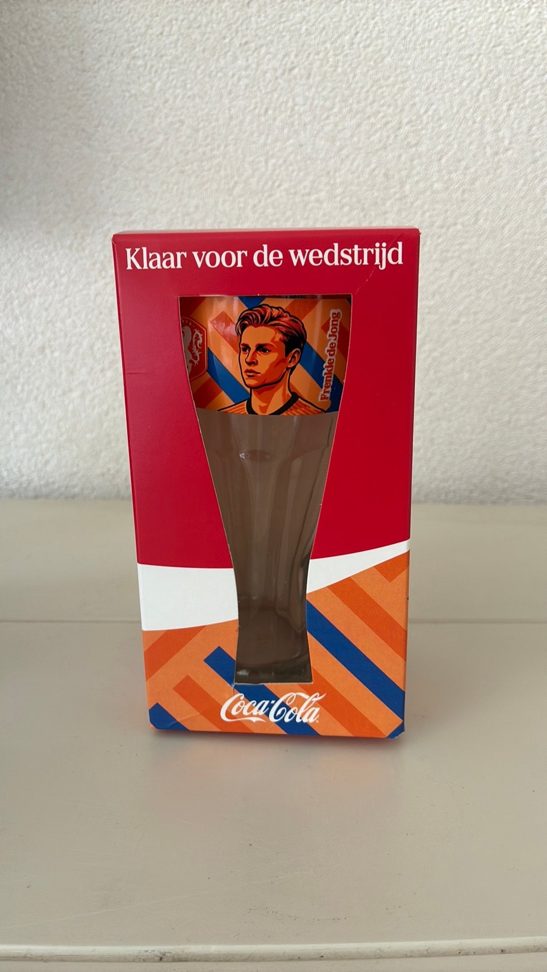 Coca Cola WK glas Frenkie de Jong, Ophalen of Verzenden, Nieuw, Frisdrankglas