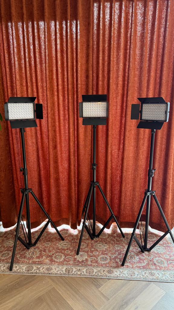 Professionele LED studio Lampen Set (3 stuks), Ophalen of Verzenden, Zo goed als nieuw, Lamp of Flitsset
