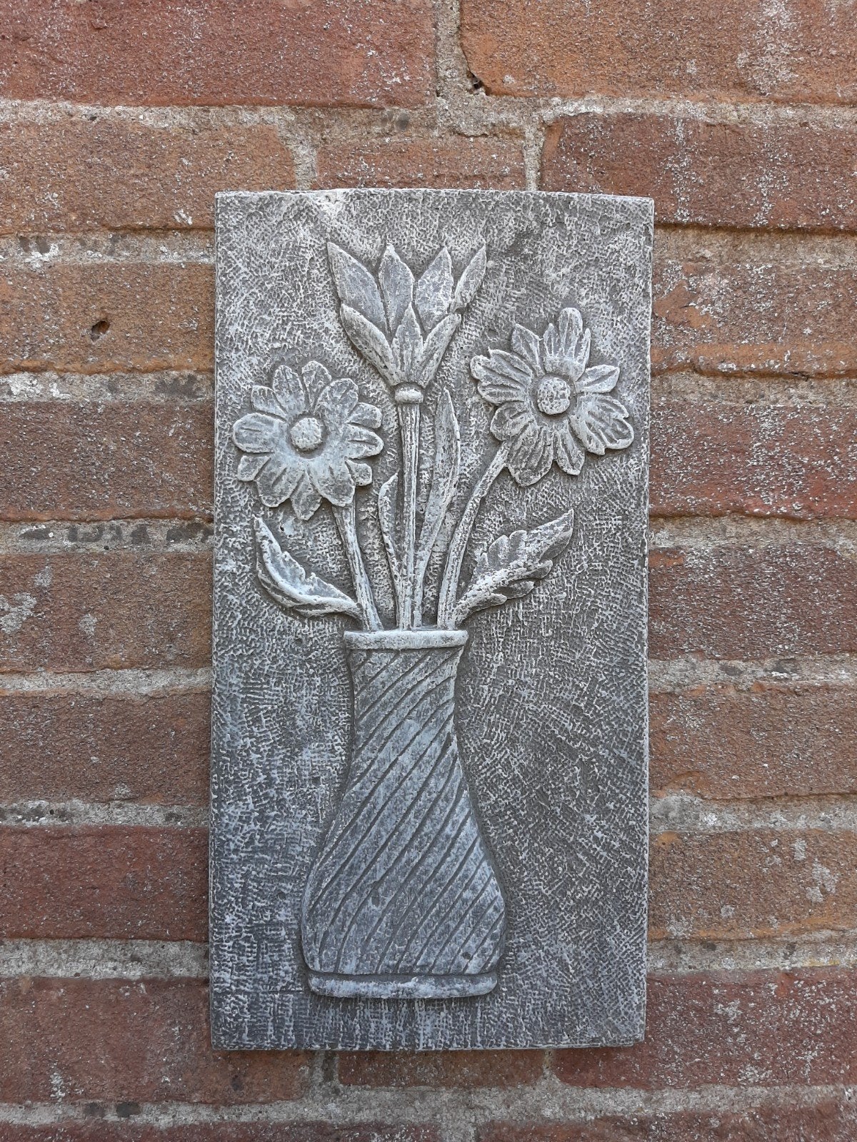 Bloemen wanddecoratie betonnen beeld tuinbeeld beton, Ophalen of Verzenden