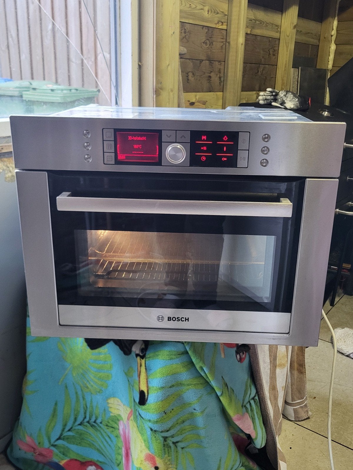 ( BOSCH) COMBI OVEN MAGNETRON GRILL MET PYROLYSE ZELFREINIGE, Ophalen of Verzenden, Zo goed als nieuw