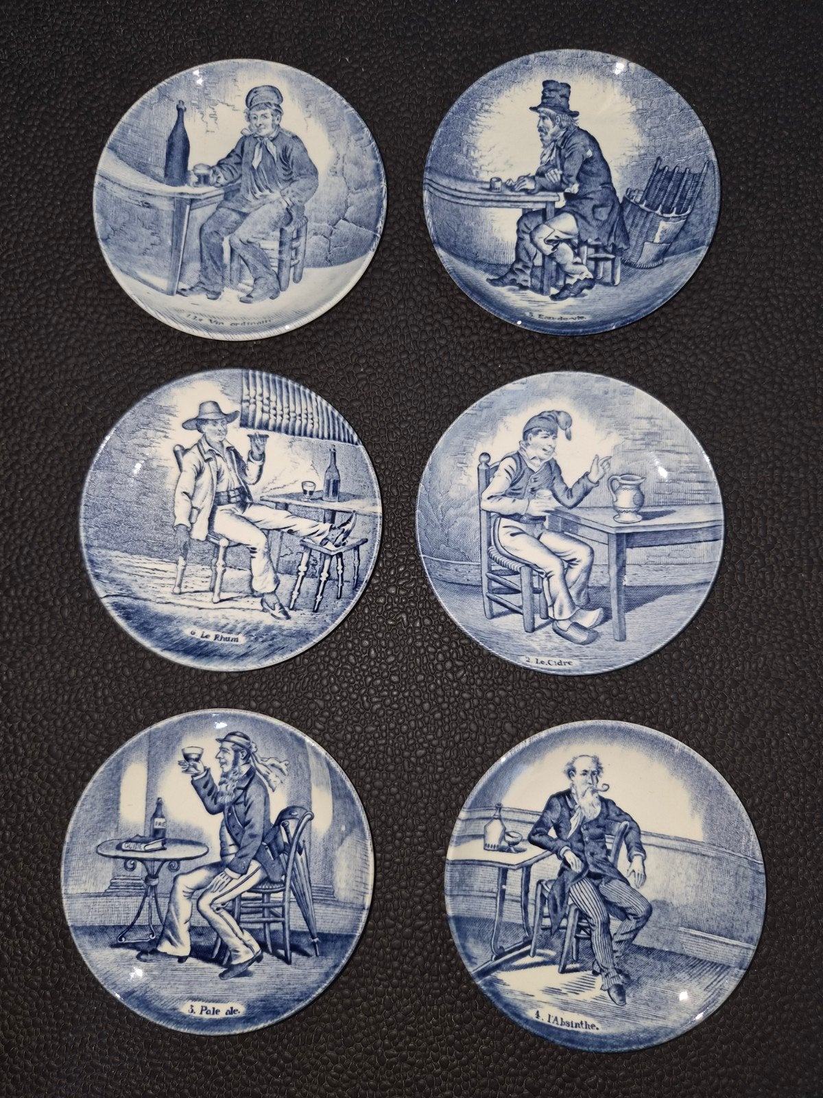 Set van 6 kleine bordjes/schoteltjes kleur delfts blauw, Ophalen of Verzenden