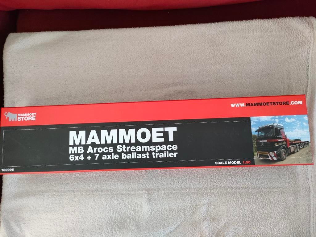 Mammoet Arocs met 7 as ballasttrailer, Hobby en Vrije tijd, Modelauto's | 1:50, Ophalen of Verzenden, Nieuw, Bus of Vrachtwagen