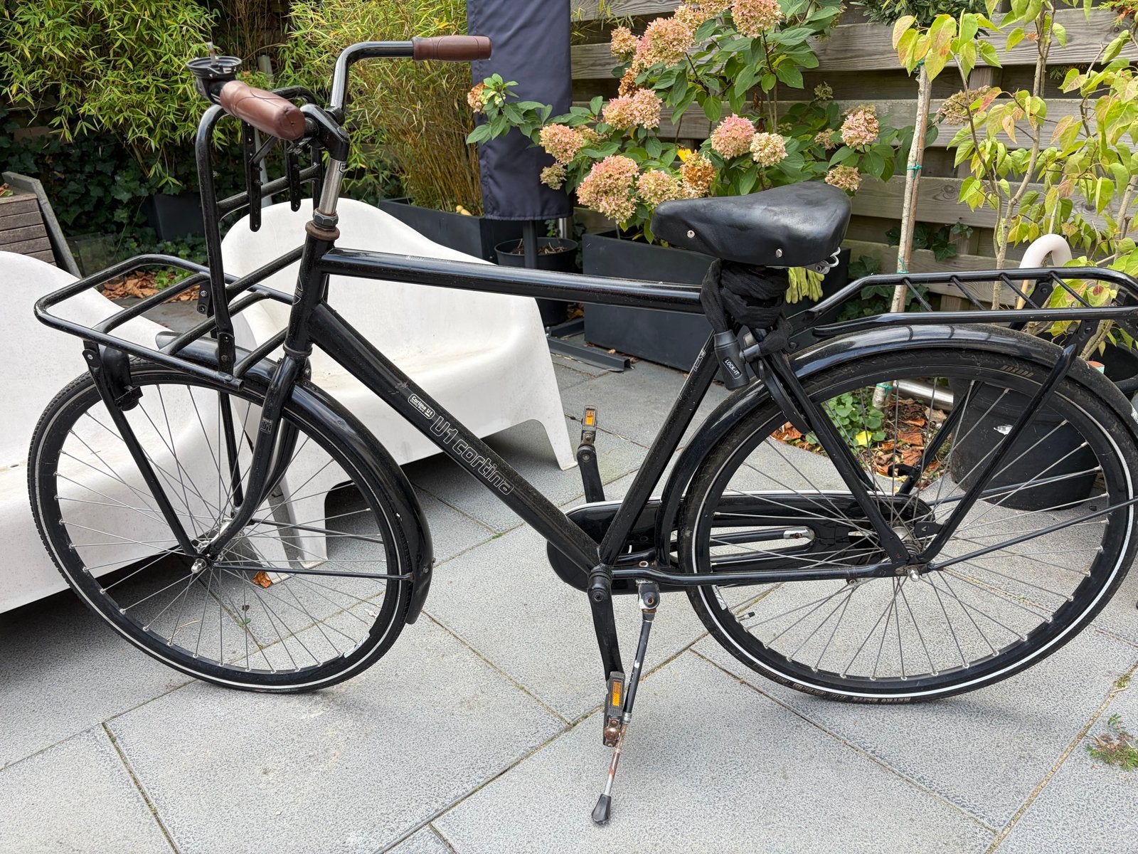 Cortina U1 Transportfiets - Zwart, Gebruikt, Overige merken, Terugtraprem, Versnellingen, Ophalen of Verzenden